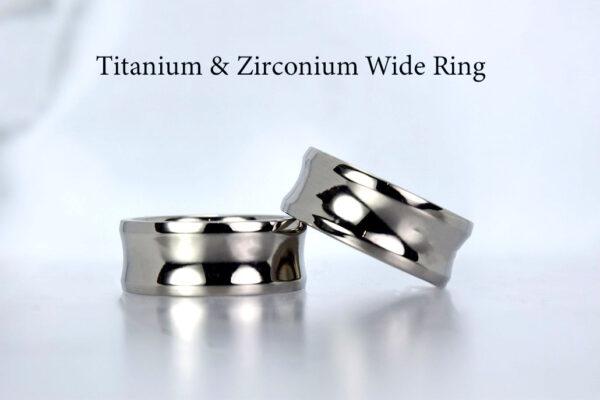 幅広　Titanium & Zirconium Wide Ring