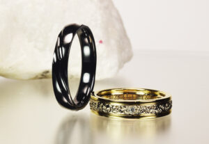 ブラックジルコニウム K18　結婚指輪