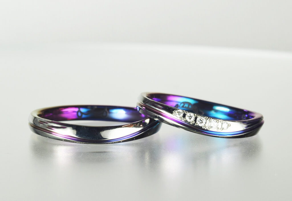 ジルコニウム結婚指輪　カラーリング